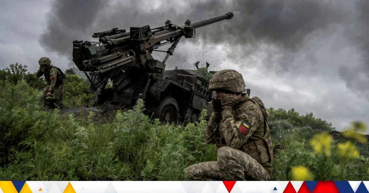Binh sĩ Ukraine khai hỏa pháo tự hành Caesar về phía mục tiêu Nga (Ảnh minh họa: Skynews).